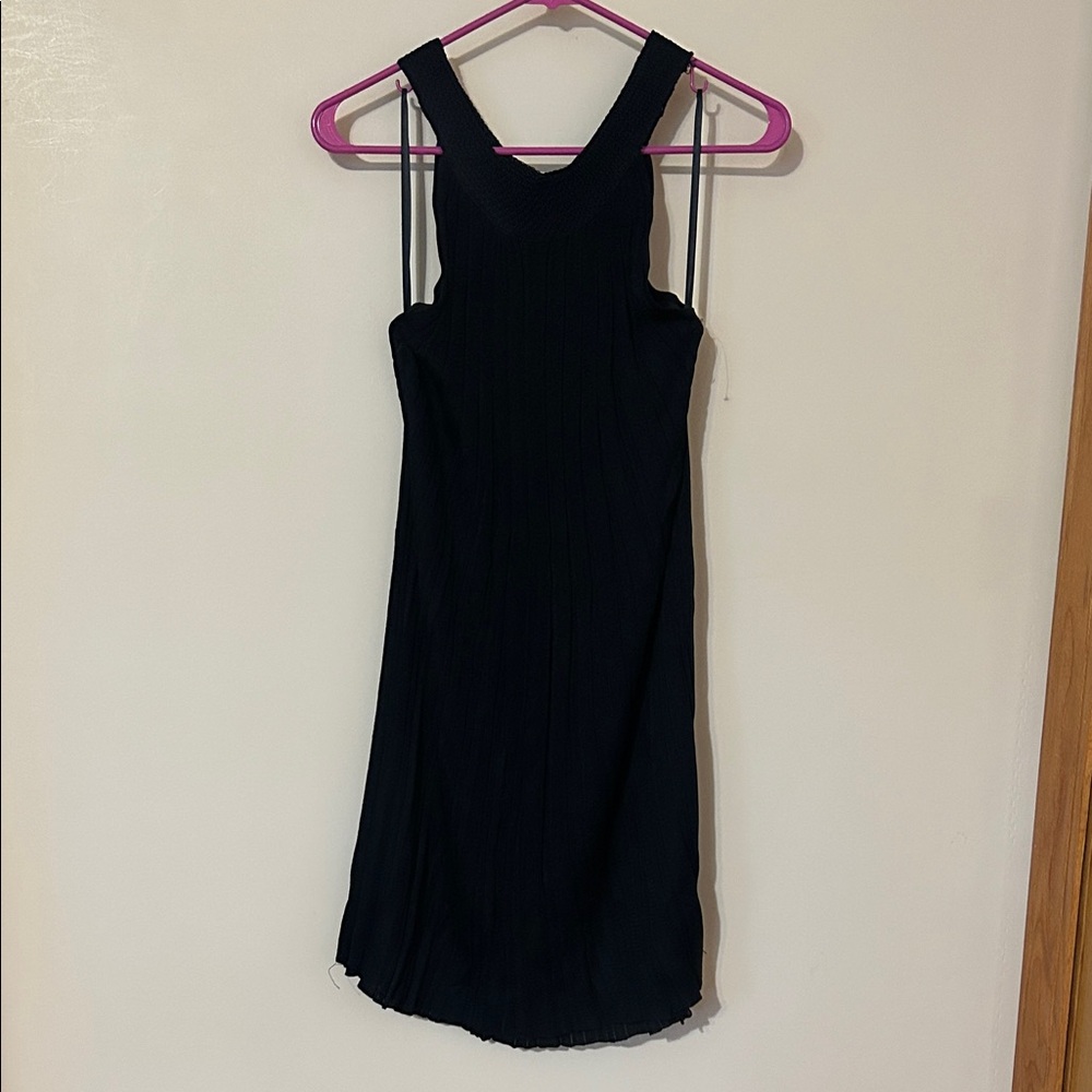 Arden B Black Sheath Midi Dress Square Neck S